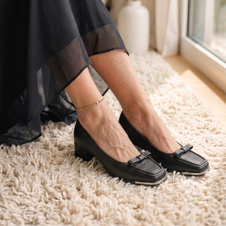 کفش زنانه پاشنه دار مدل پاپیونی