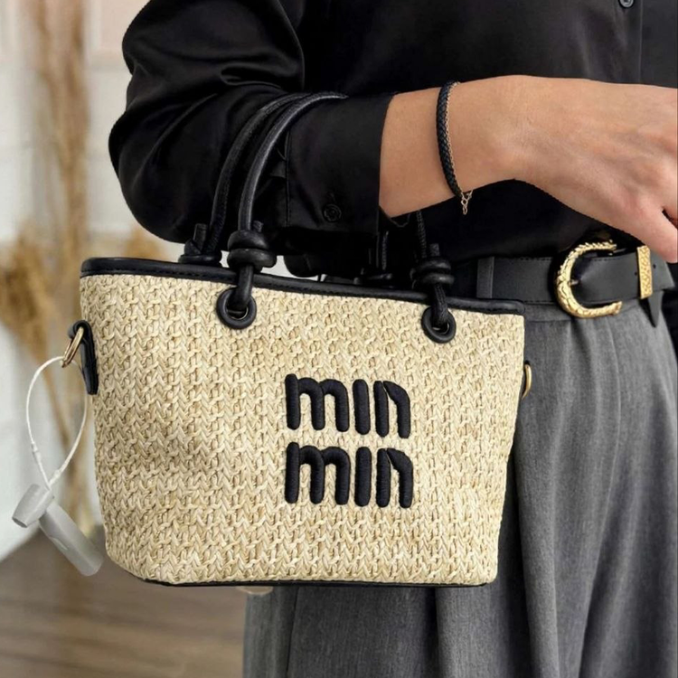 کیف حصیری سایز کوچک میو میو